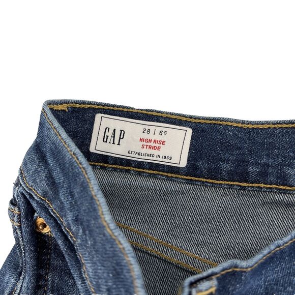 Women’s Gap High Rise Stride Wide Leg Denim Jeans Size 28 6 Short - Picture 3 of 10